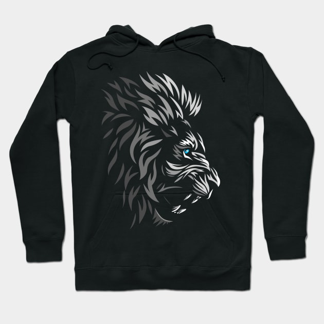 Tribal profile lion Hoodie by albertocubatas